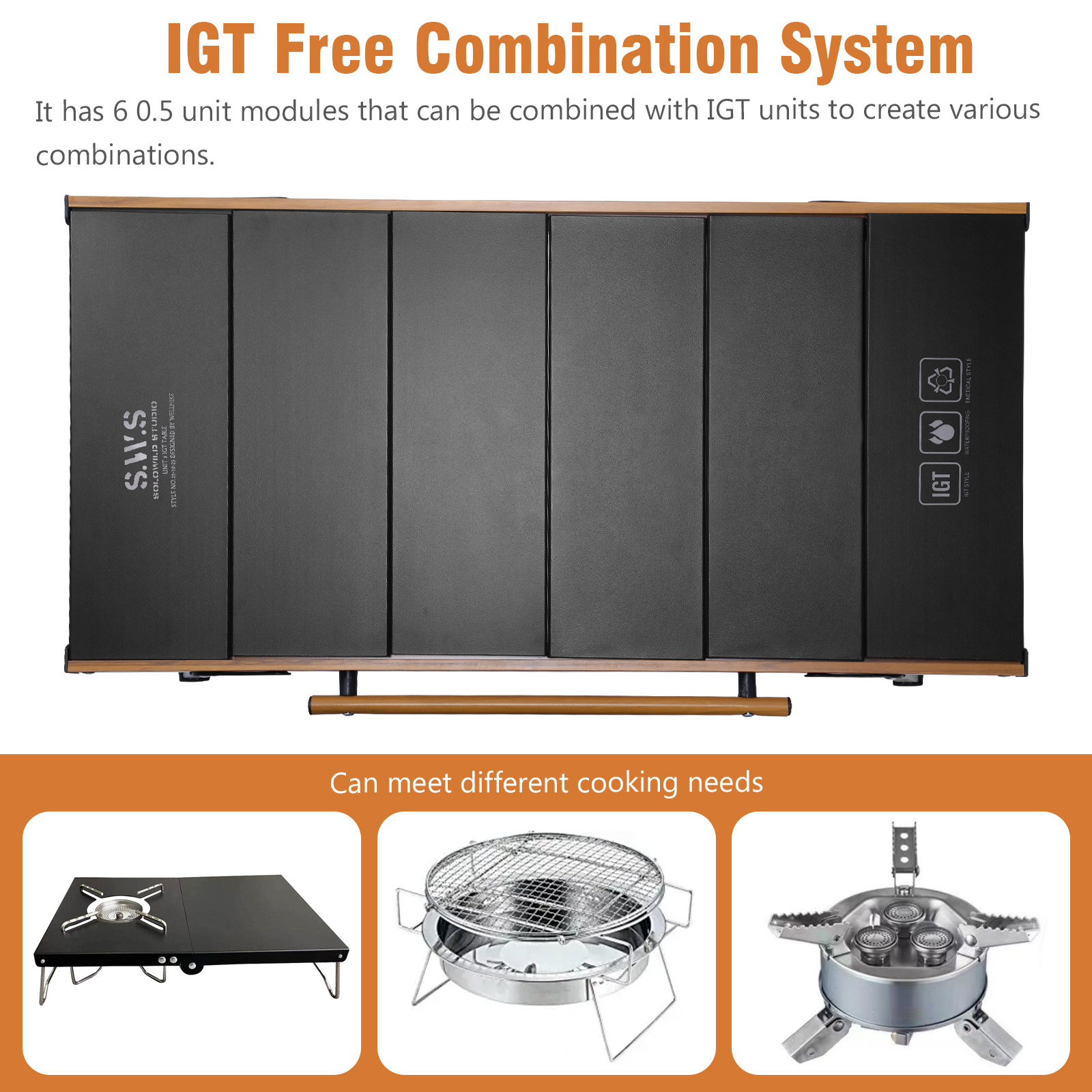 Camping Cooking Table With Storage - IGT Unit Combination Table with Storage