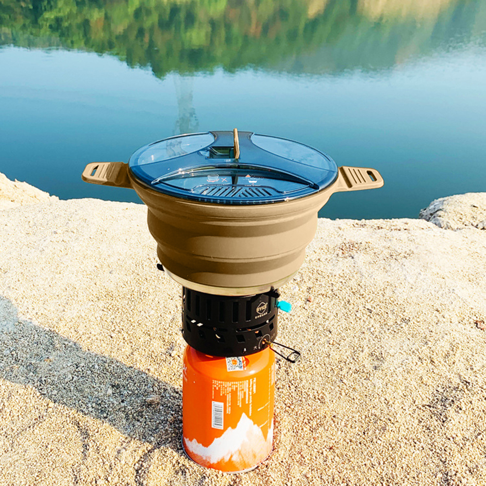 Camping Cooking Open Fire - Foldable Portable Camping Cook Pot with