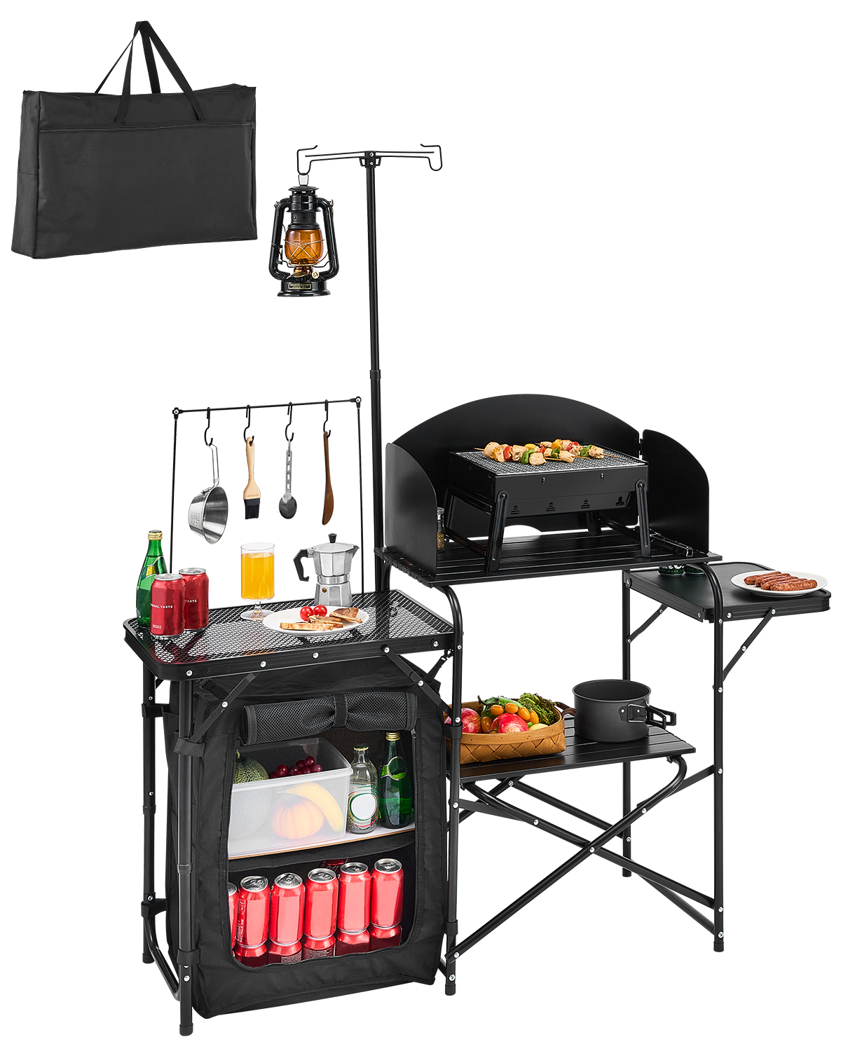 Camping Cooking Table With Storage - Folding Camping Table Outdoor Camping Kitchen
