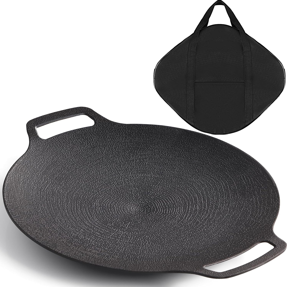 Camping Cooking Cupboard - Korean BBQ Grill Pan Non-stick Cast