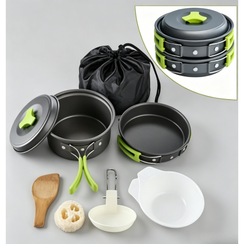 Camping Cooking Table With Storage - Portable Durable Camping Cookware Set Outdoor