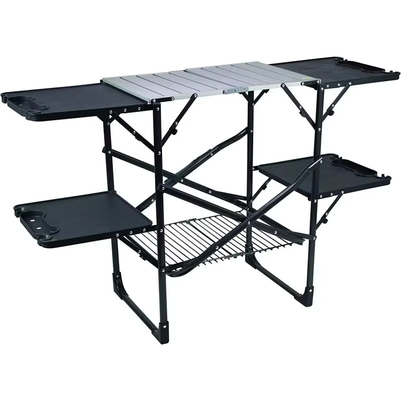 Camping Cooking Cupboard - Lightweight Portable Outdoor Cooking Table Slim