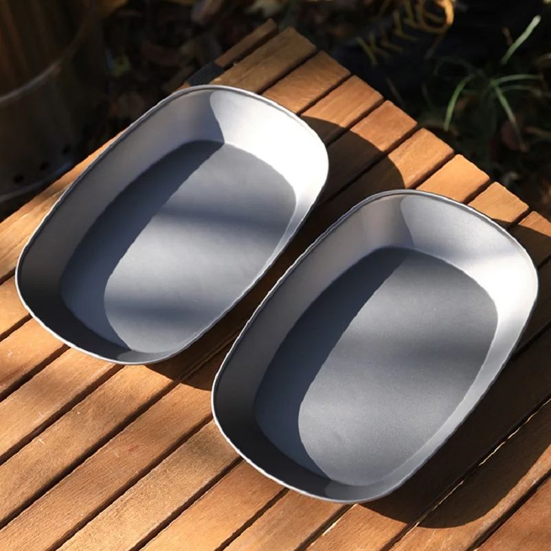 Camping Cooking Disc - Camping Tableware Titanium Plate Round Salad