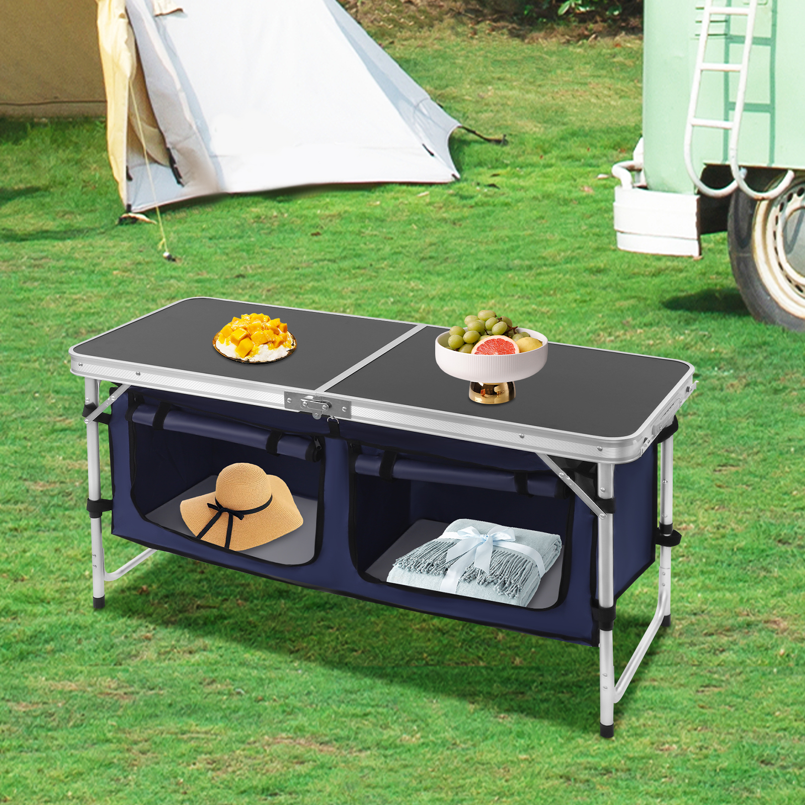 Camping Cooking Table With Storage - Camping Folding Table Cooking Table Outdoor