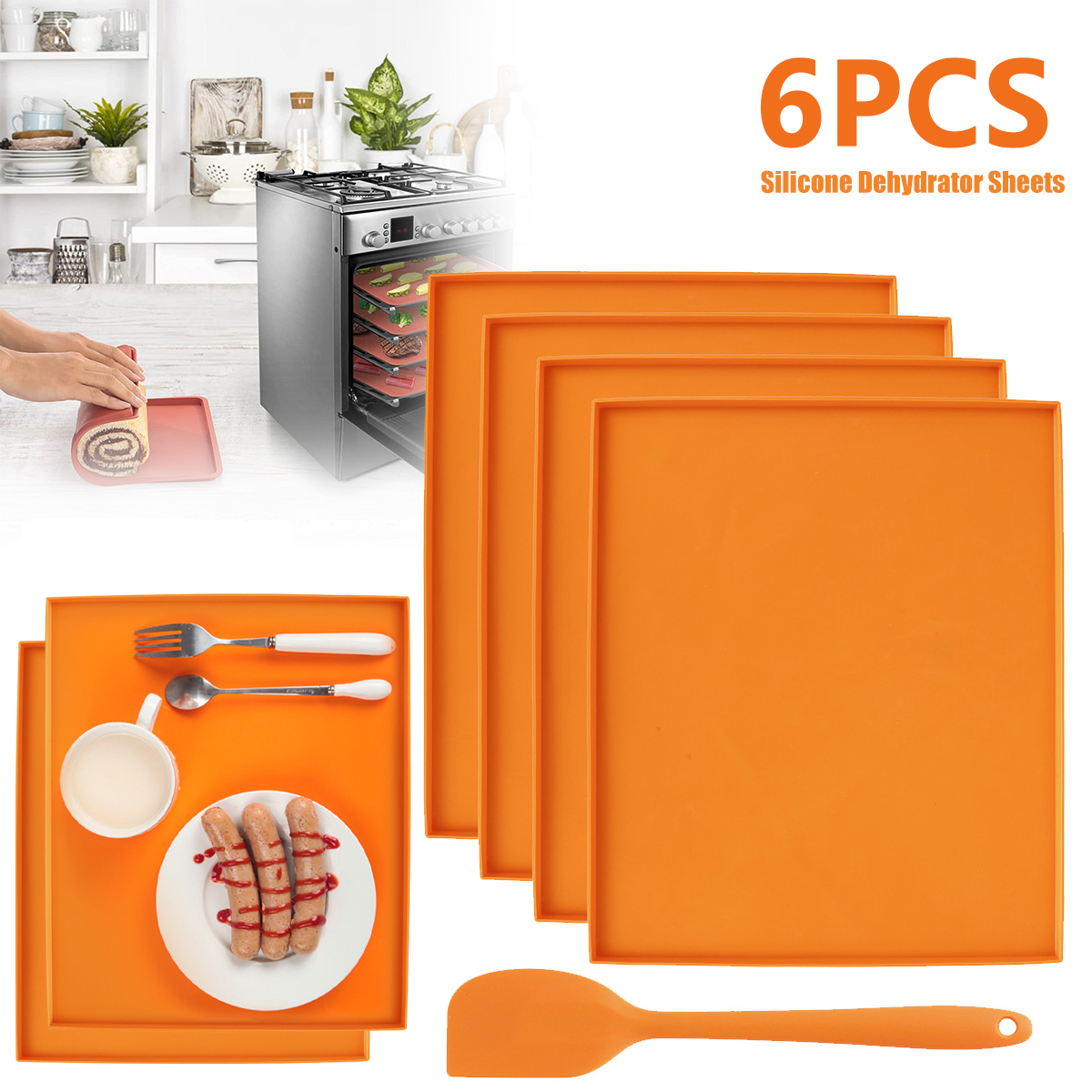 Camping Cooking Mat - 6PCS Silicone Dehydrator Sheets Dehydrator Mats