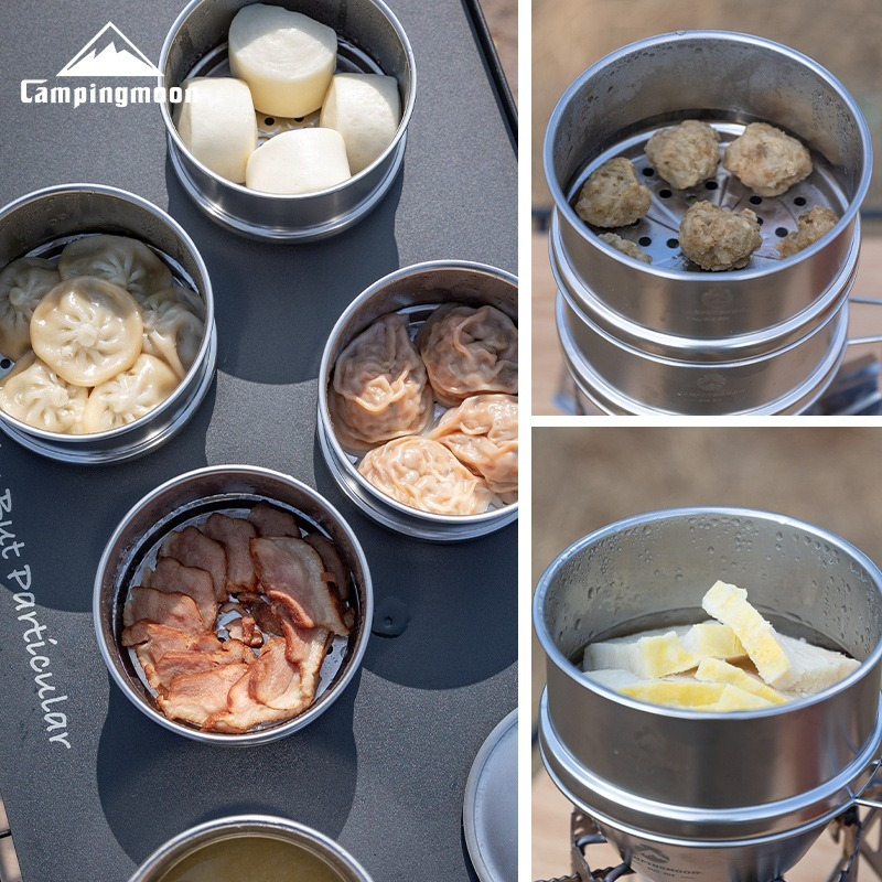 Camping Cooking Tray - CAMPINGMOON Outdoor Camping Picnic Stainless Steel