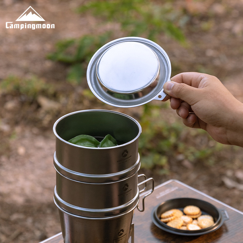 Camping Cooking Meals - CAMPINGMOON S-SD Thickened Stainless Steel Fry