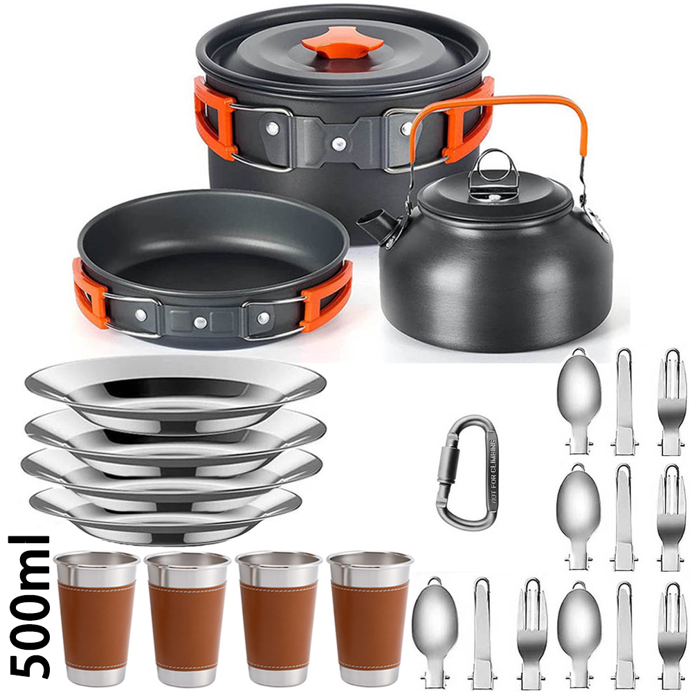 Camping Cooking Table With Storage - Outdoor camping cooking set, non stick