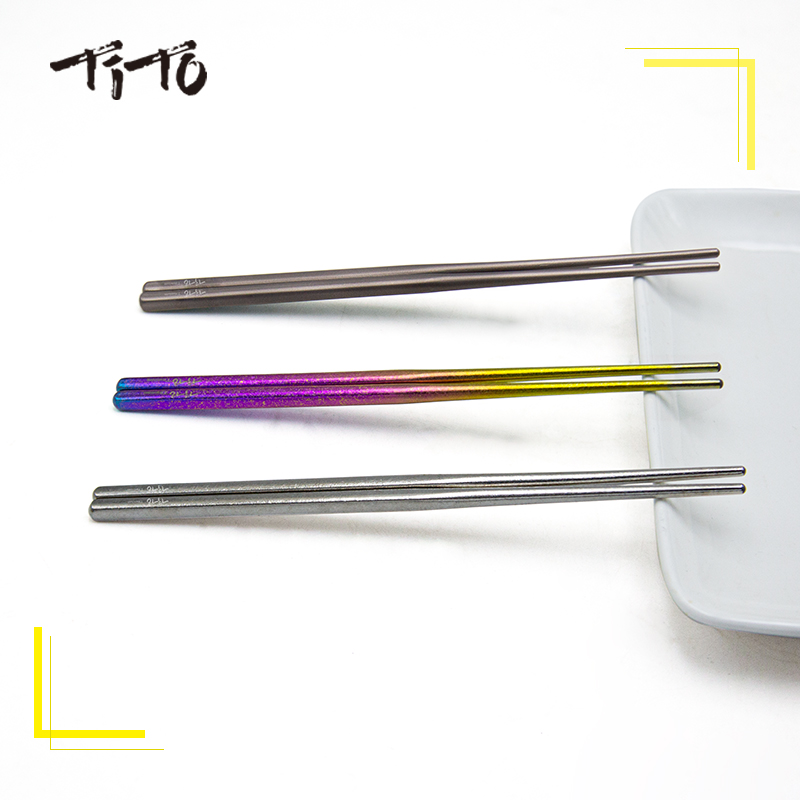 Camping Cooking Meals - TiTo pure titanium chopsticks outdoor tableware