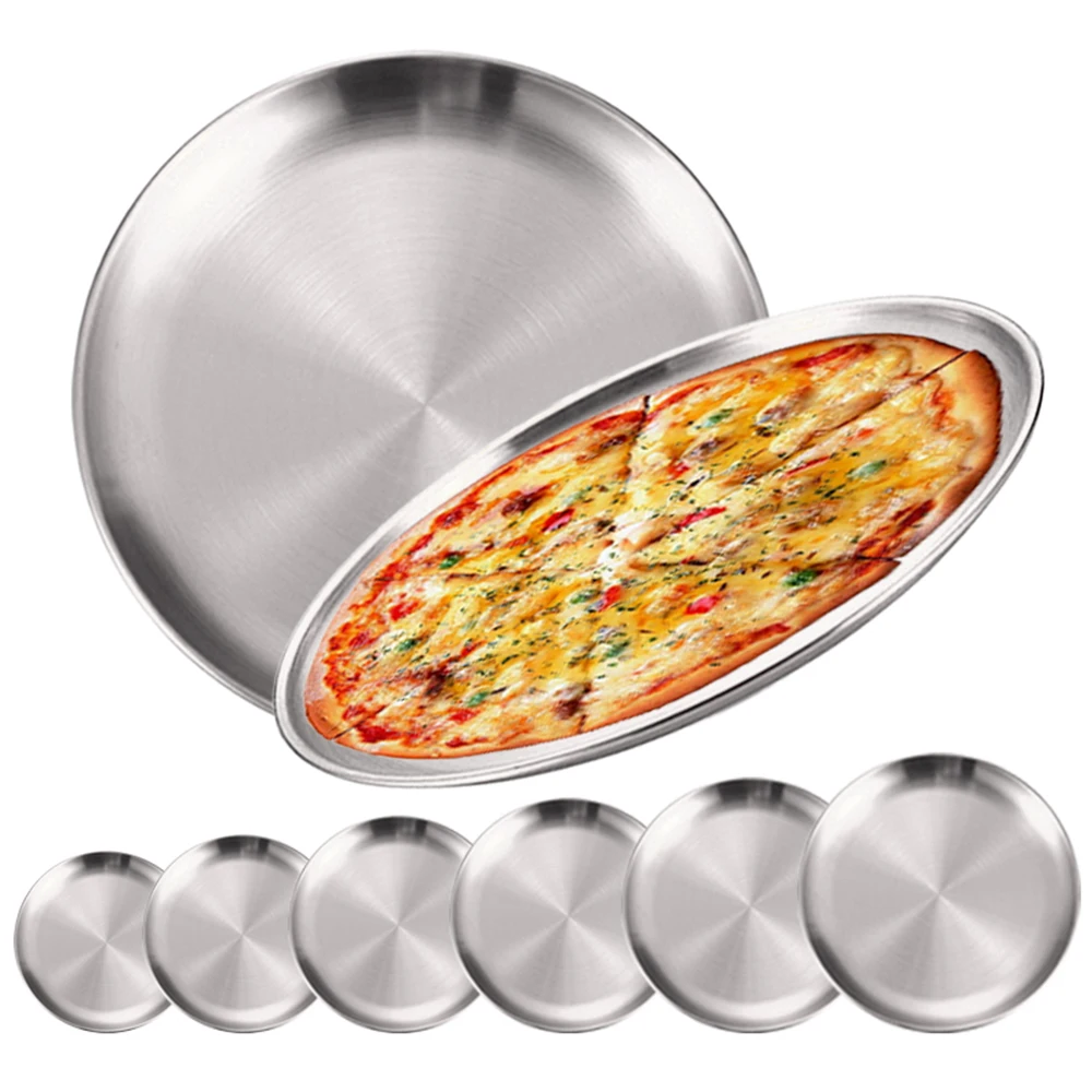 Camping Cooking Meals - 2Pcs Stainless Steels Round Silver Shallow