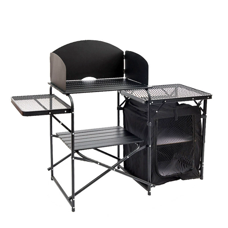 Camping Cooking Cupboard - Outdoor Camping Folding Table, Aluminum Alloy