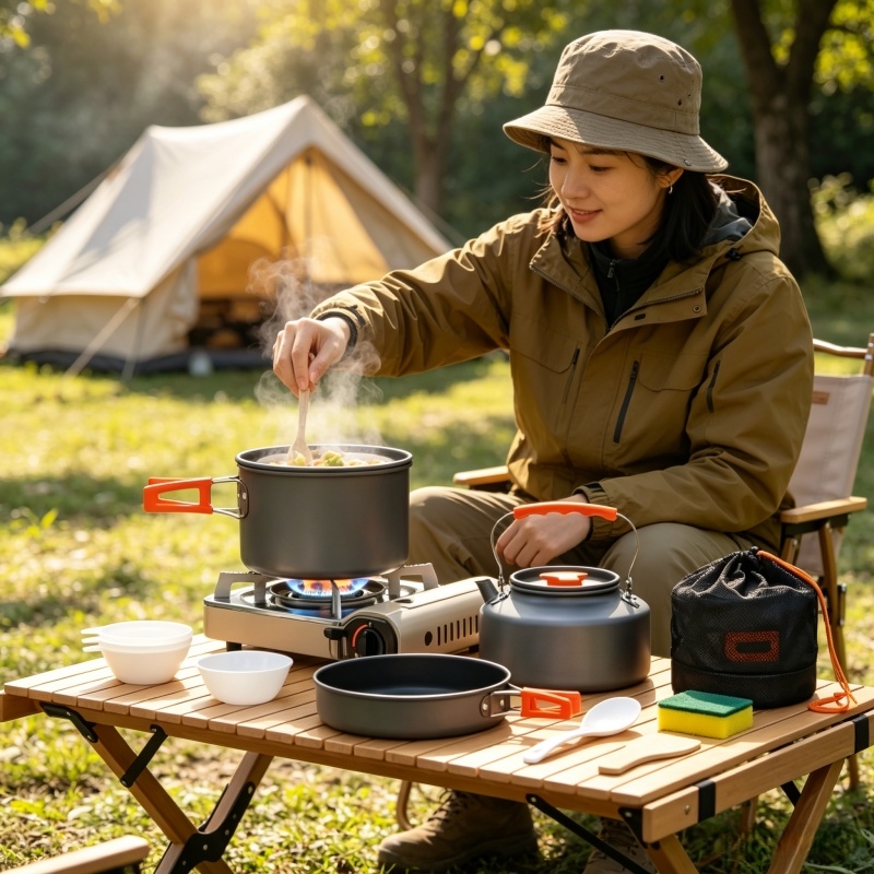 Camping Cooking Cup - Camping Cookware Set Outdoor Pot Tableware