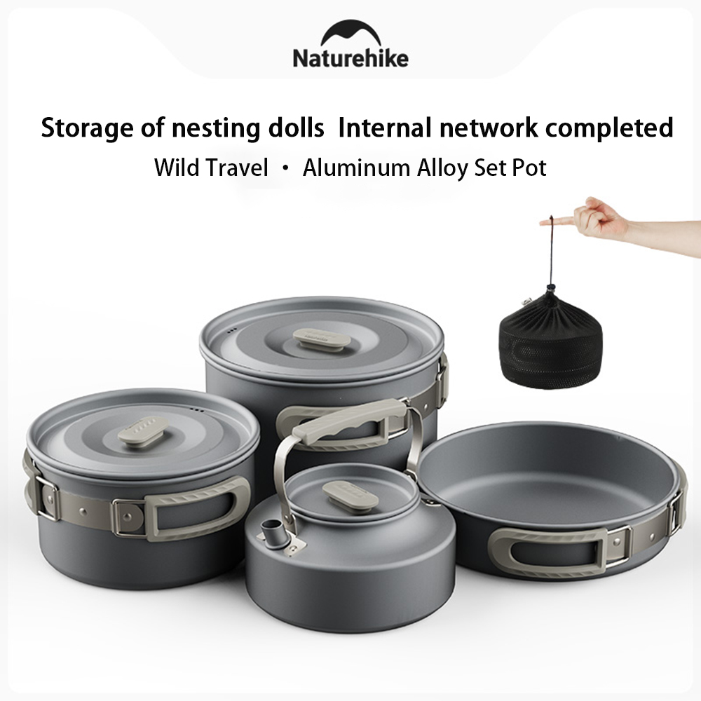 Camping Cooking Full Set - Naturehike Outdoor Pot Set,Camping Cooking Equipment,Portable