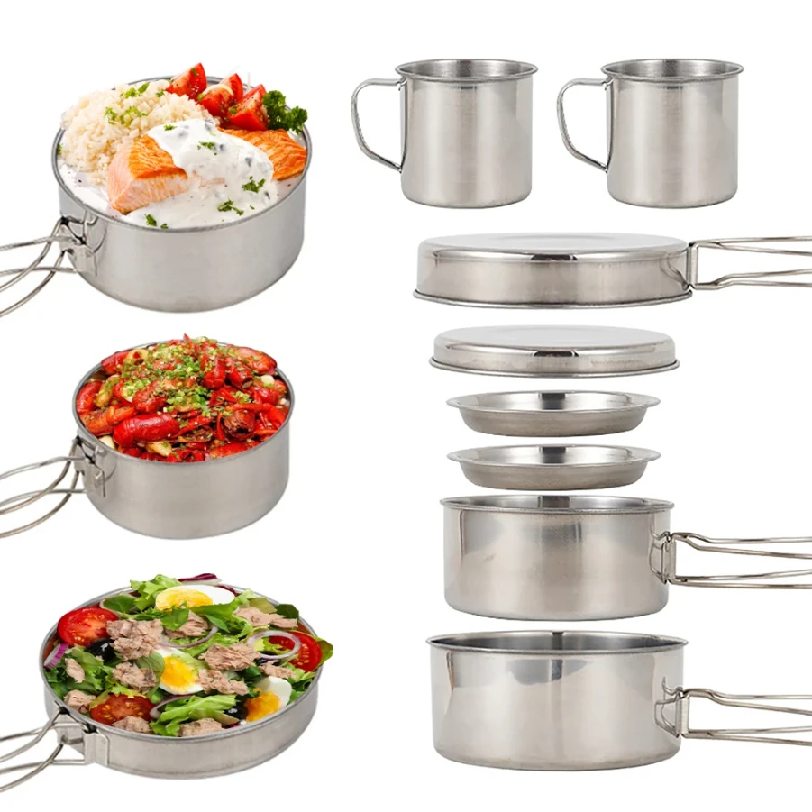 8pcs/Set Camping Cookware Mess – обзор и цена Camping Cooking Disc