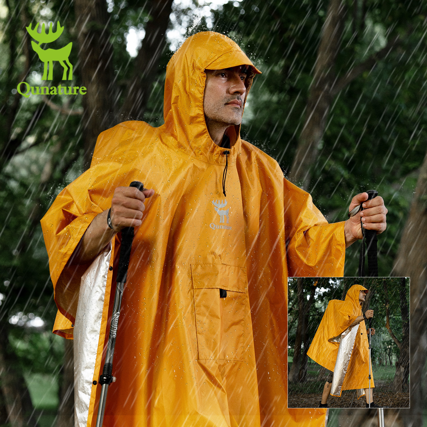 Qunature Raincoat 100% Waterpr – обзор и цена Camping Cooking Windbreak