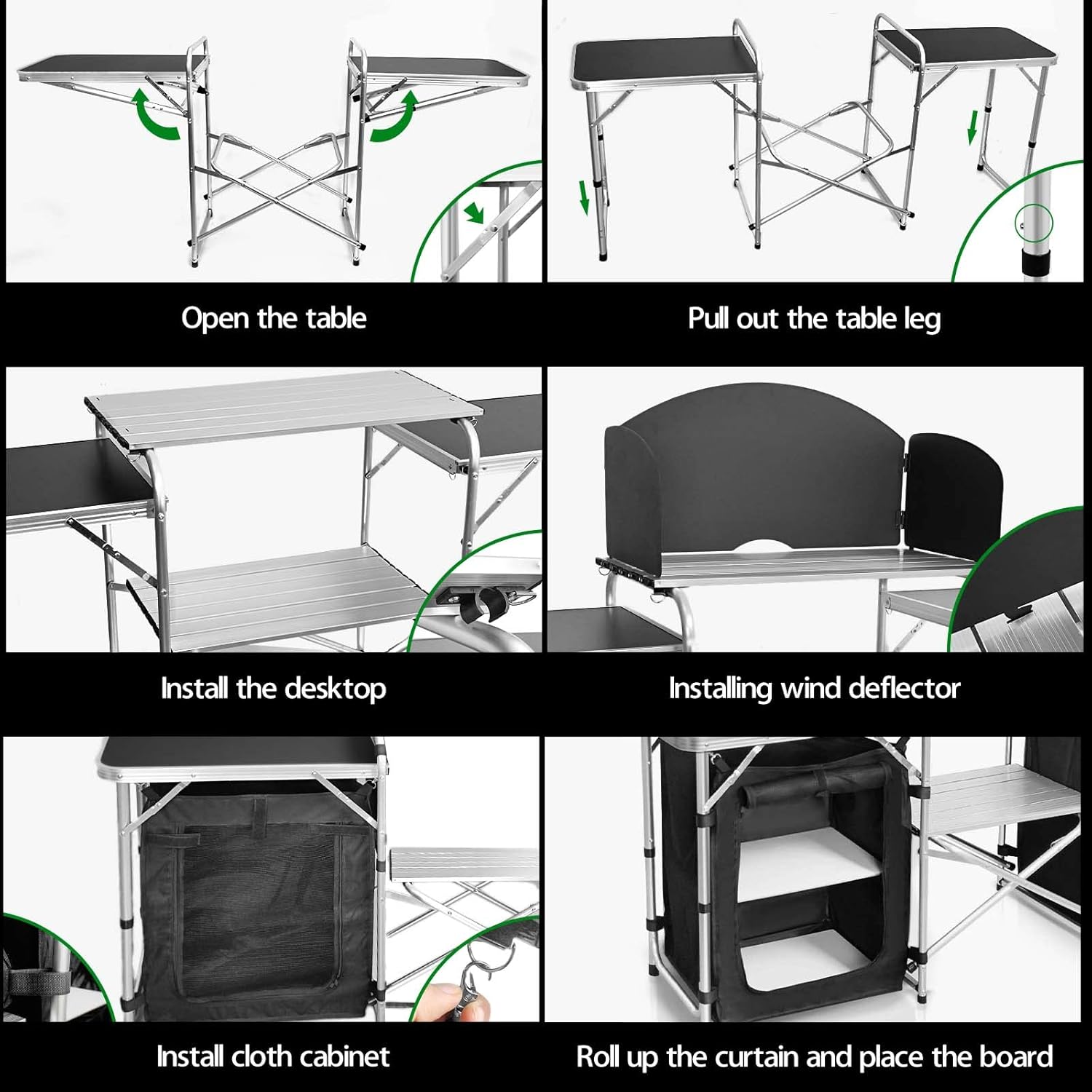 Folding Camping Kitchen Table  – обзор и цена Camping Cooking Table With Storage