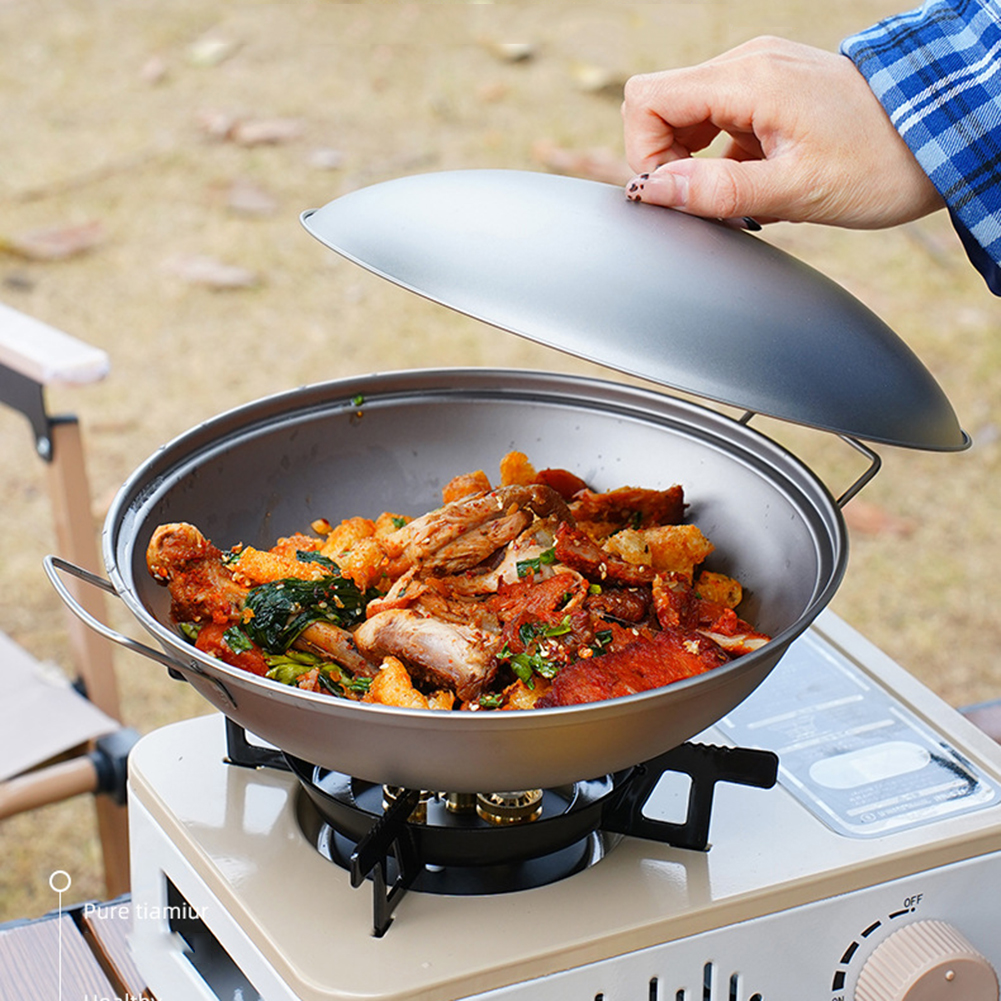 Titanium Wok Pan with Lid Doub – обзор и цена Camping Cooking Cupboard