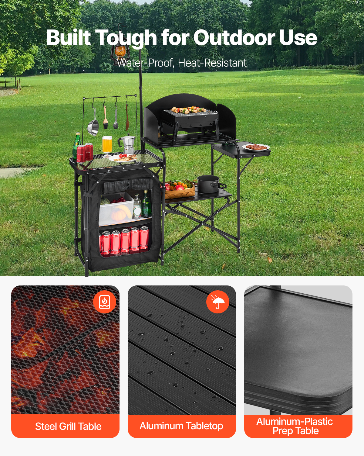 Folding Camping Table Outdoor  – обзор и цена Camping Cooking Table With Storage