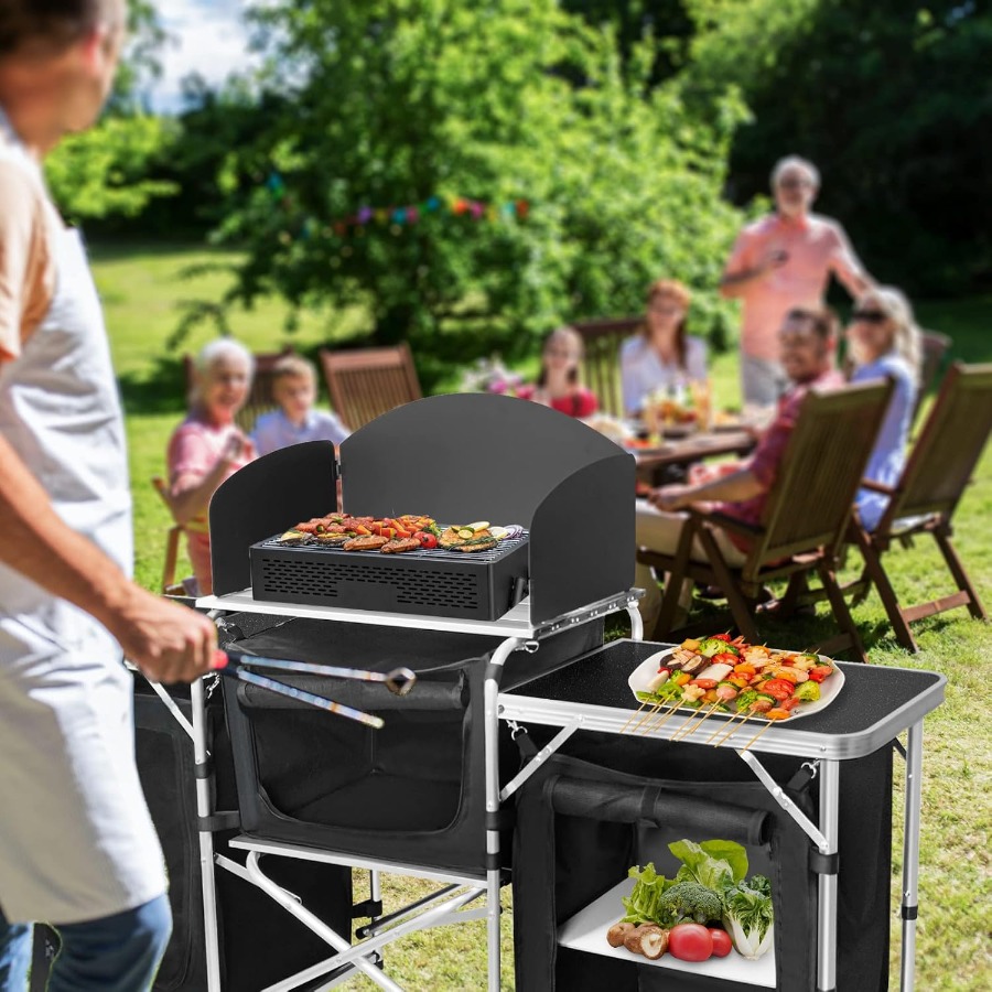 Folding Cooking Table Outdoor  – обзор и цена Camping Cooking Table With Storage