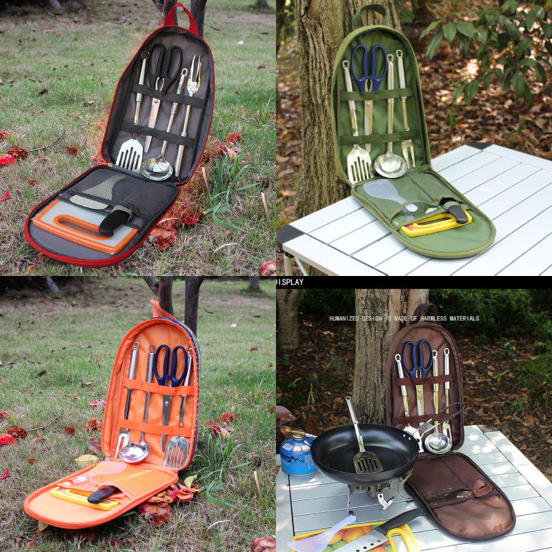 7pcs Camping Kitchen Utensil S – обзор и цена Camping Cooking Set With Bag
