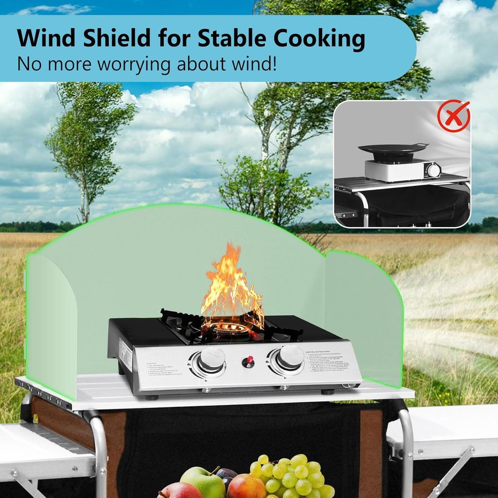 Camping Kitchen Table, Portabl – обзор и цена Camping Cooking Table With Storage