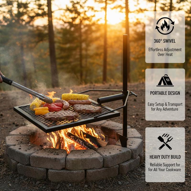 Rotating Cooking Grate 24 Inch – обзор и цена Camping Cooking Open Fire