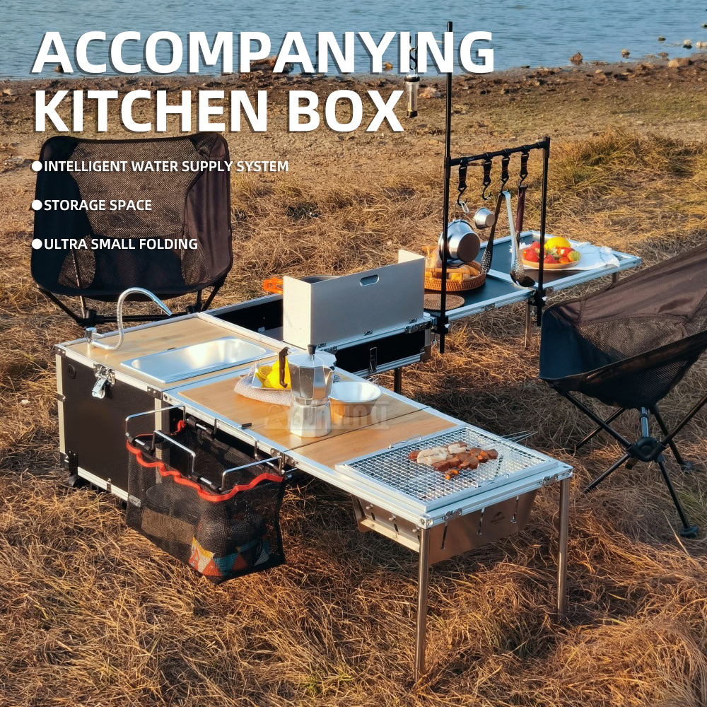 Outdoor movable kitchen Cookin – обзор и цена Camping Cooking Table With Storage