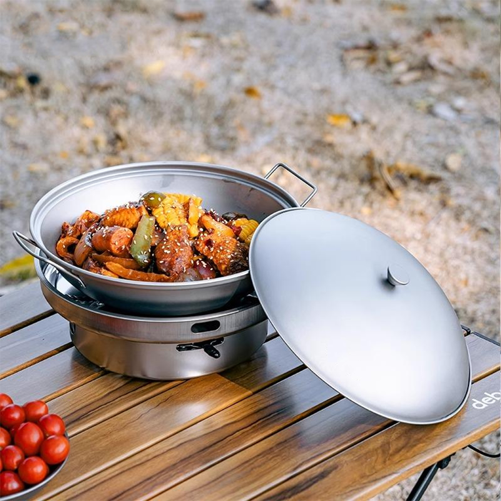 1.8L Titanium Wok Pan with Lid – обзор и цена Camping Cooking Cupboard
