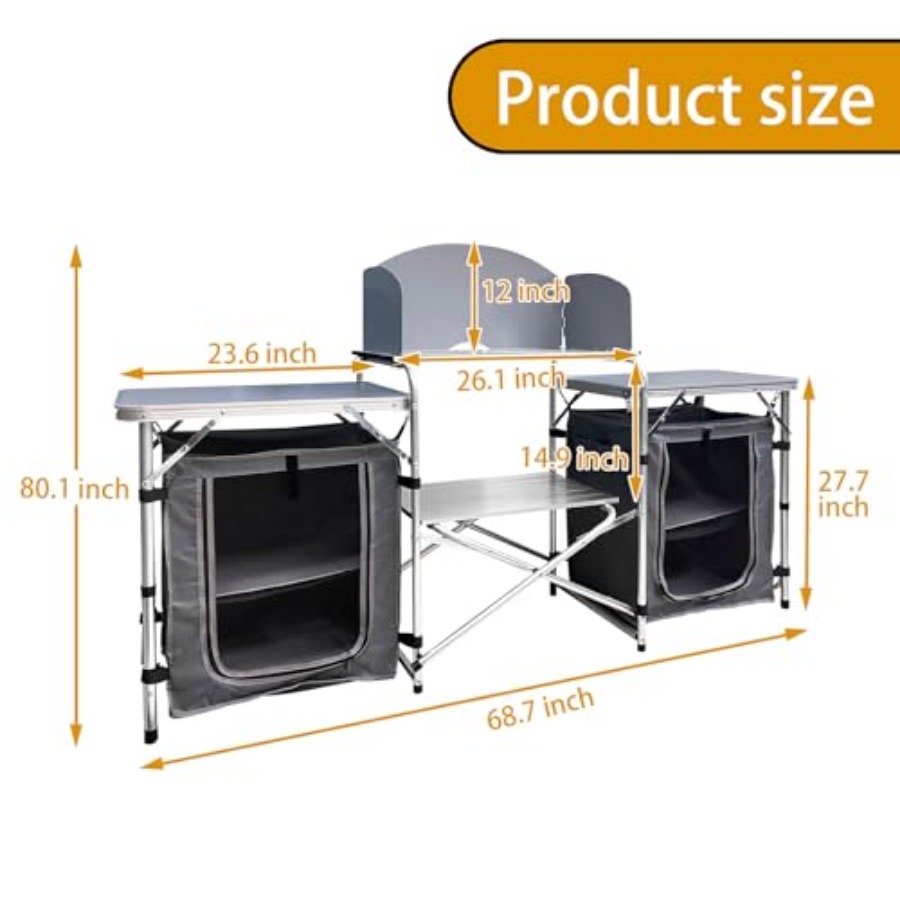 Camping Kitchen Table, Portabl – обзор и цена Camping Cooking Cupboard