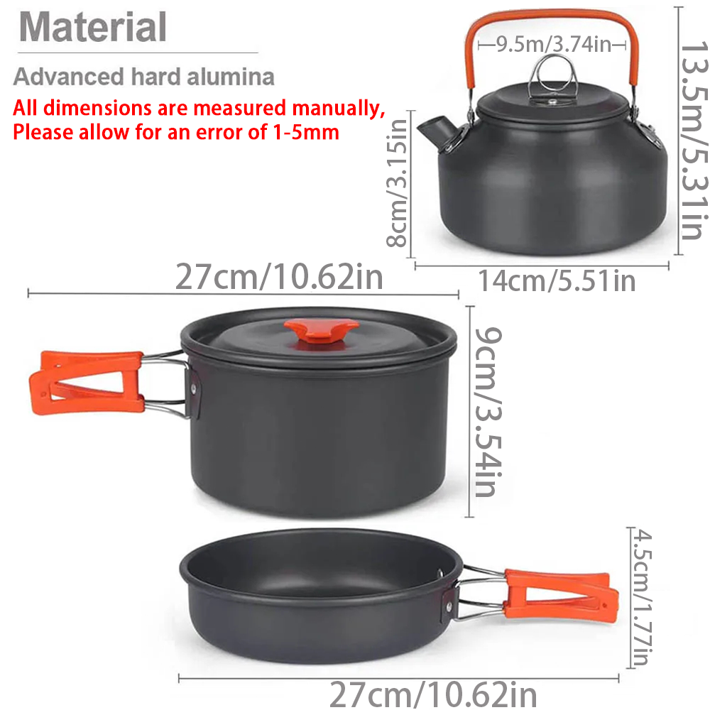 1pcs/1set Camping Cookware Kit – обзор и цена Camping Cooking Set With Bag