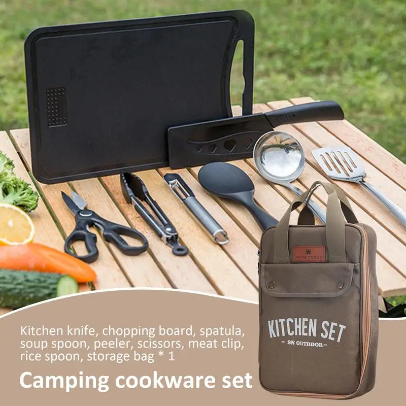 8pcs Camping Kitchen Cookware  – обзор и цена Camping Cooking Full Set