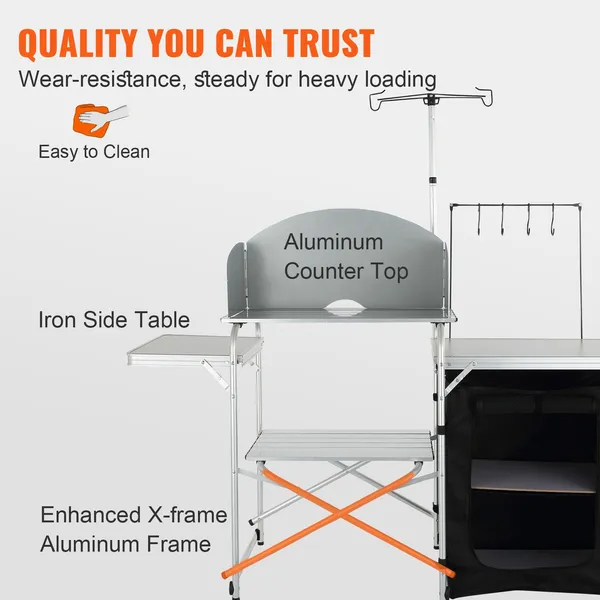 Camping Kitchen Table, Folding – обзор и цена Camping Cooking Table With Storage