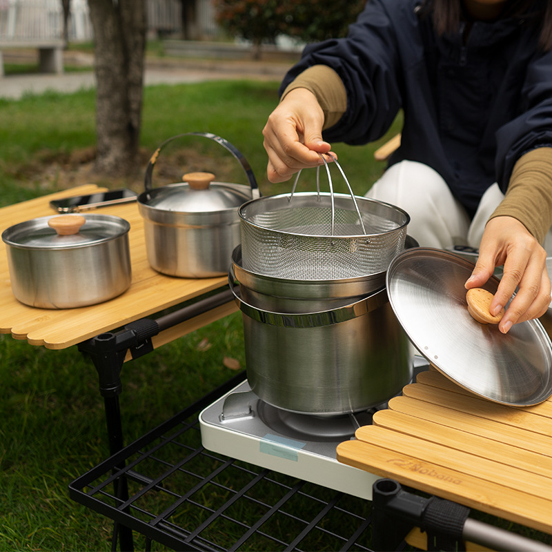 NOBANA Newest Outdoor Stainles – обзор и цена Camping Cooking Set With Bag