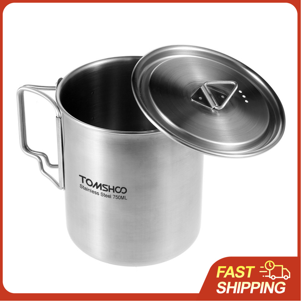 TOMSHOO 750ml Stainless Steel  – обзор и цена Camping Cooking Cup