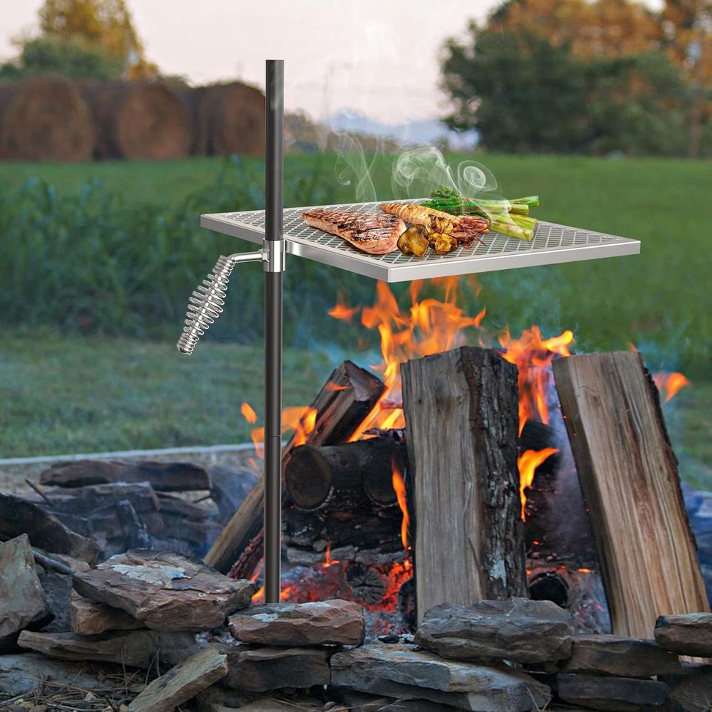 Adjustable Open Fire Grill Gra – обзор и цена Camping Cooking Open Fire