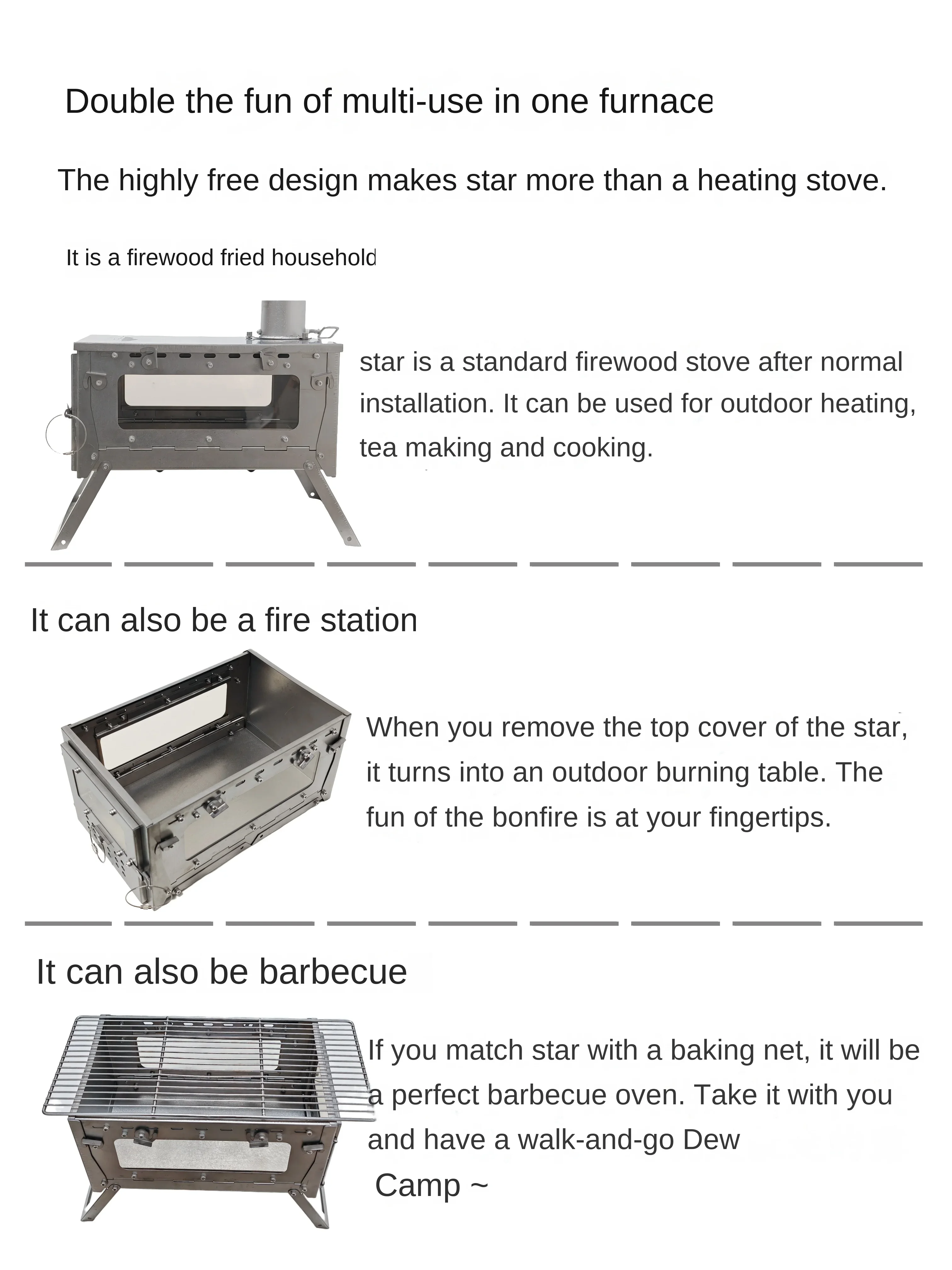 WT Star Ti Titanium Alloy Fold – обзор и цена Camping Cooking Open Fire