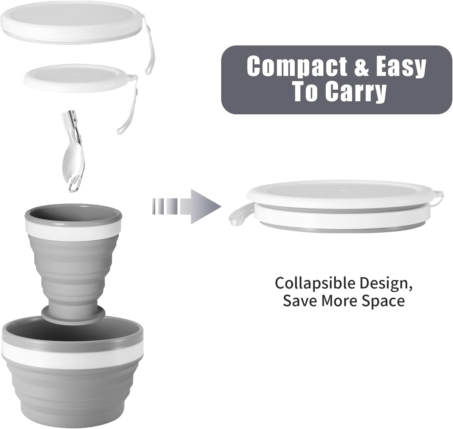 Collapsible Silicone Cup & Bow – обзор и цена Camp Spork Set