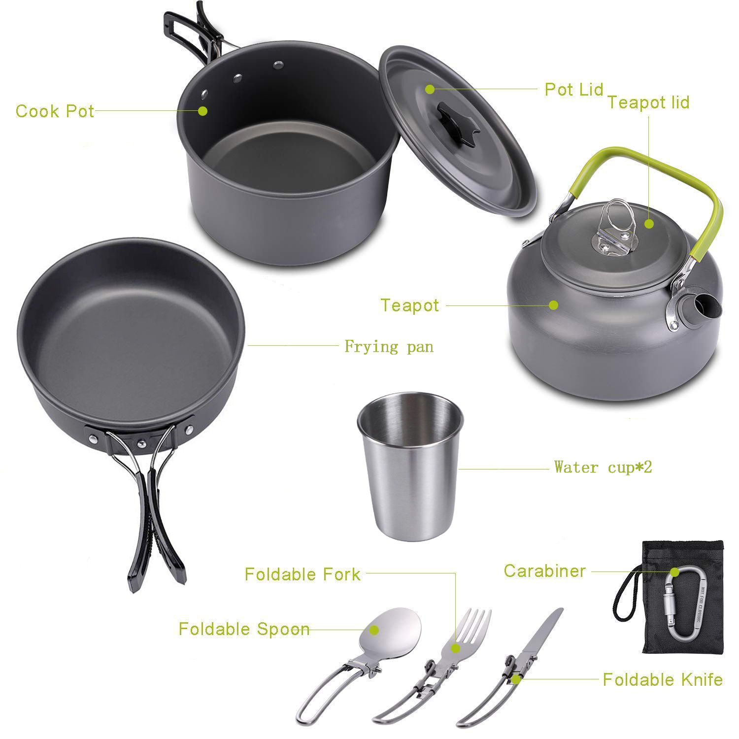 High Quality Aluminium Camping – обзор и цена Quality Camping Cooking Set