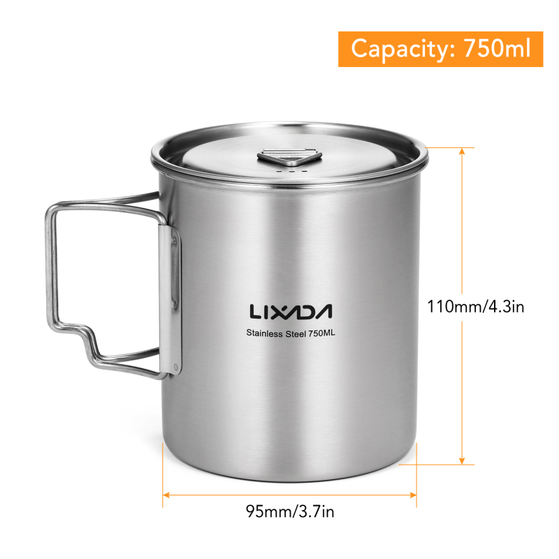 Lixada 750ml Cup Outdoor Stain – обзор и цена Camping Cooking Cup