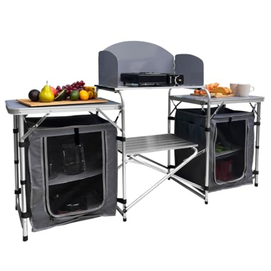 Camping Kitchen Table, Portabl – обзор и цена Camping Cooking Cupboard
