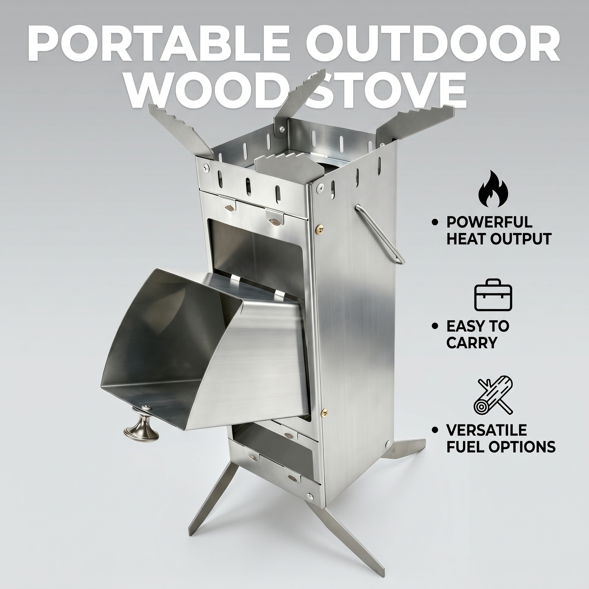 Portable Foldable Rocket Stove – обзор и цена Camping Cooking Heater