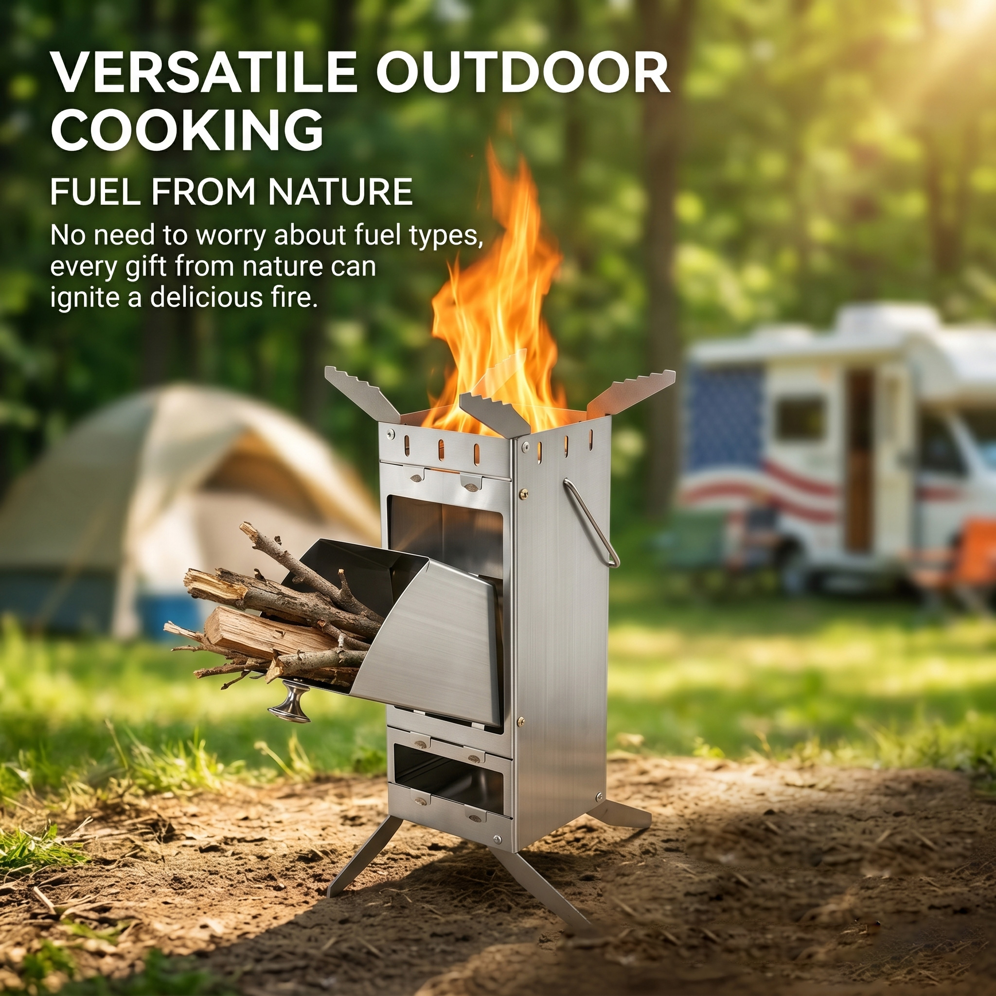 Portable Foldable Rocket Stove – обзор и цена Camping Cooking Heater