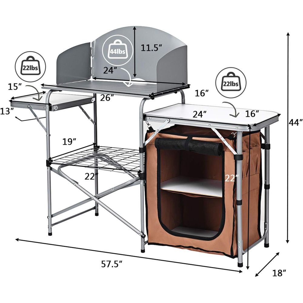 Compact Outdoor Kitchen Table  – обзор и цена Camping Cooking Table With Storage