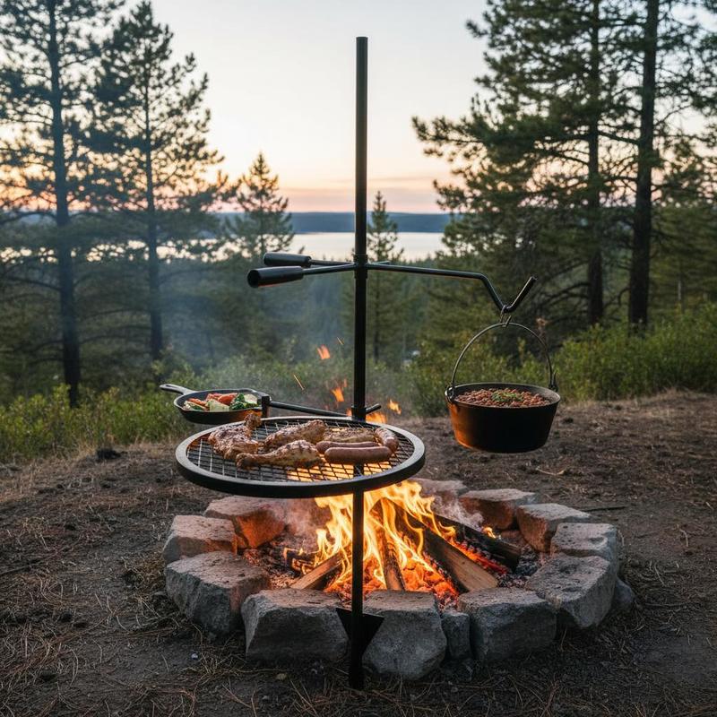 Rotating Cooking Grate 24x24 I – обзор и цена Camping Cooking Open Fire