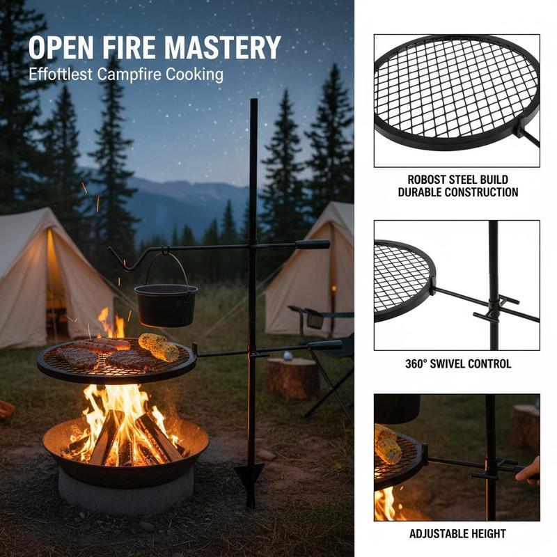 Rotating Cooking Grate 24x24 I – обзор и цена Camping Cooking Open Fire