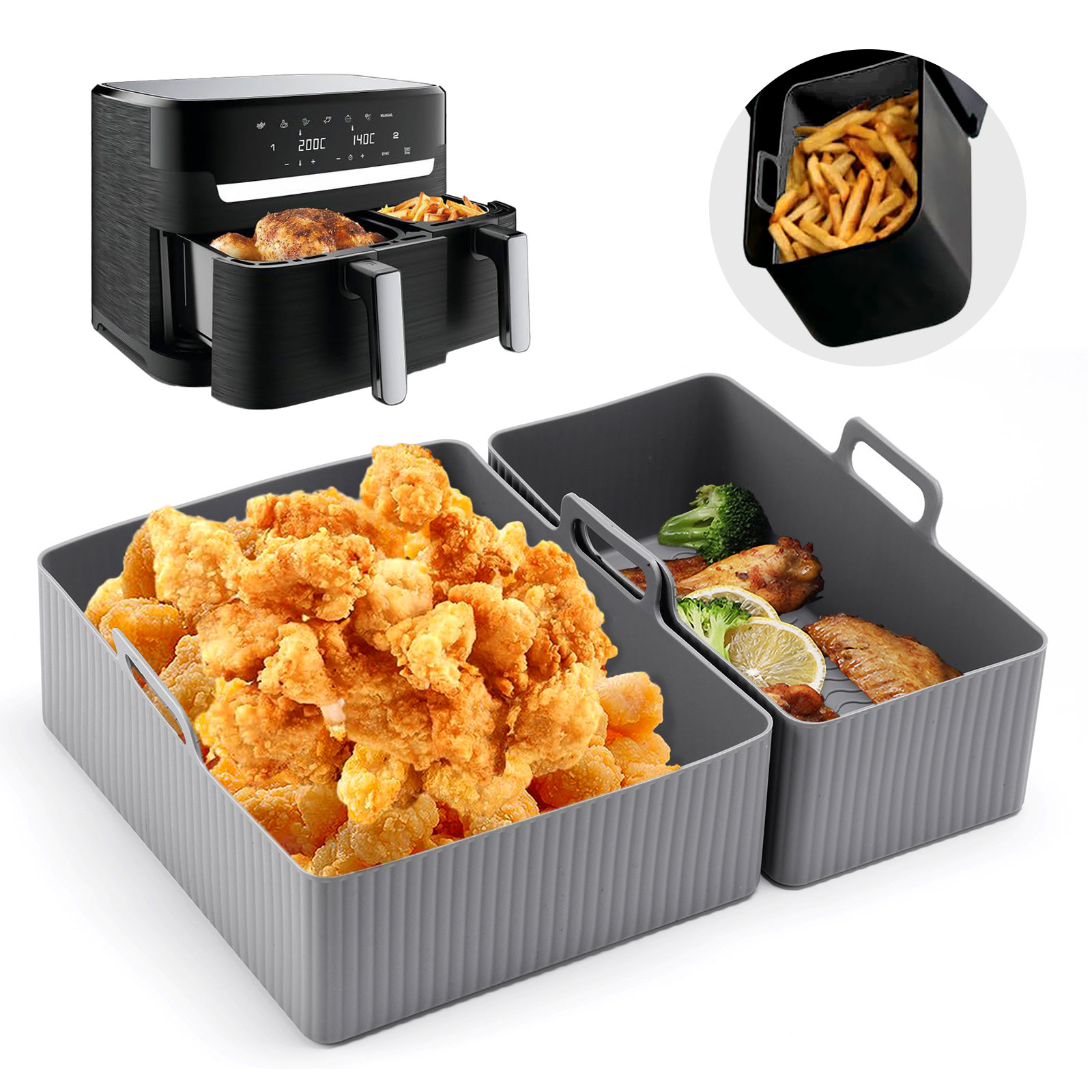 2pcs Set Silicone Air Fryer Ma – обзор и цена Camping Cooking Mat