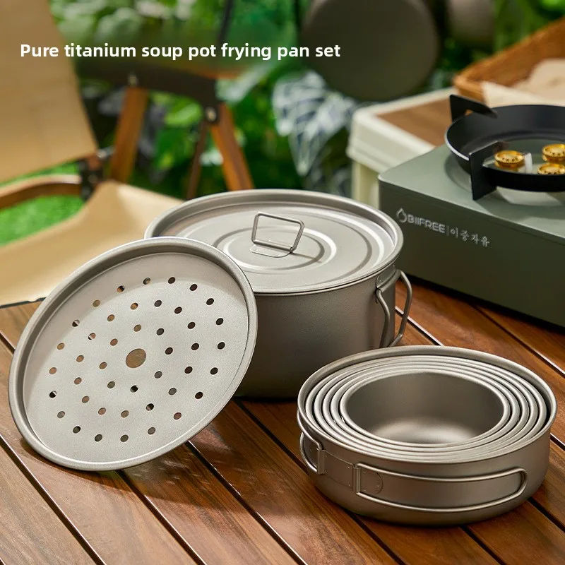 Titanium Outdoor Pot Set Picni – обзор и цена Camping Cooking Set With Bag