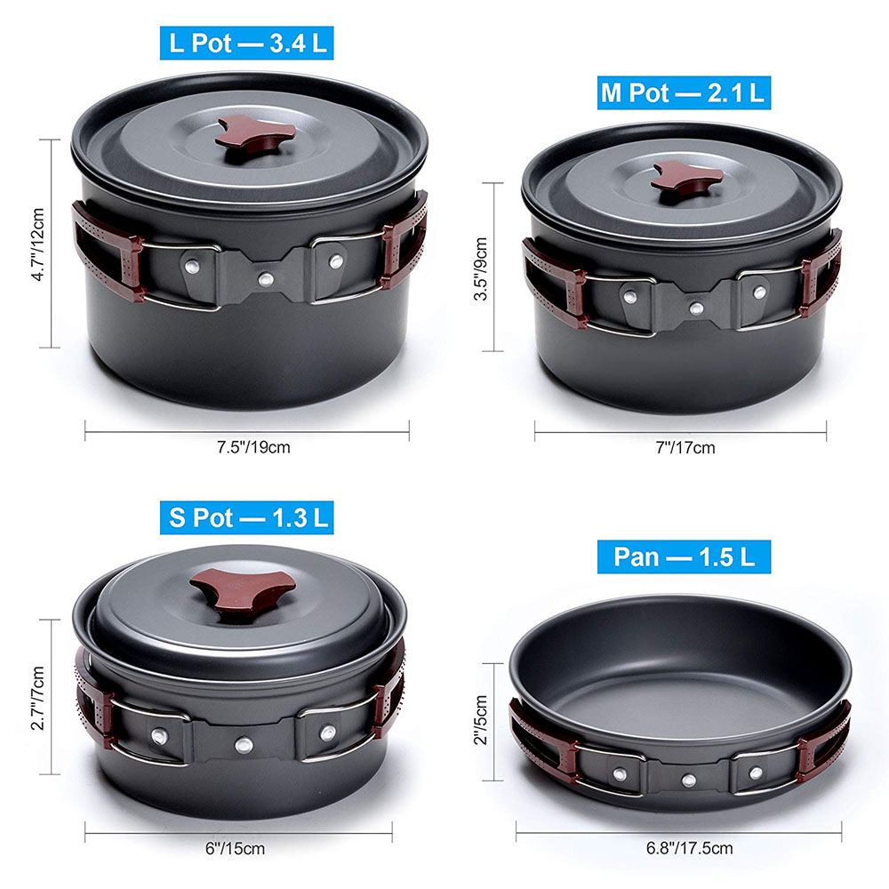 Outdoor Camping Cookware Kit N – обзор и цена Camping Cooking Full Set