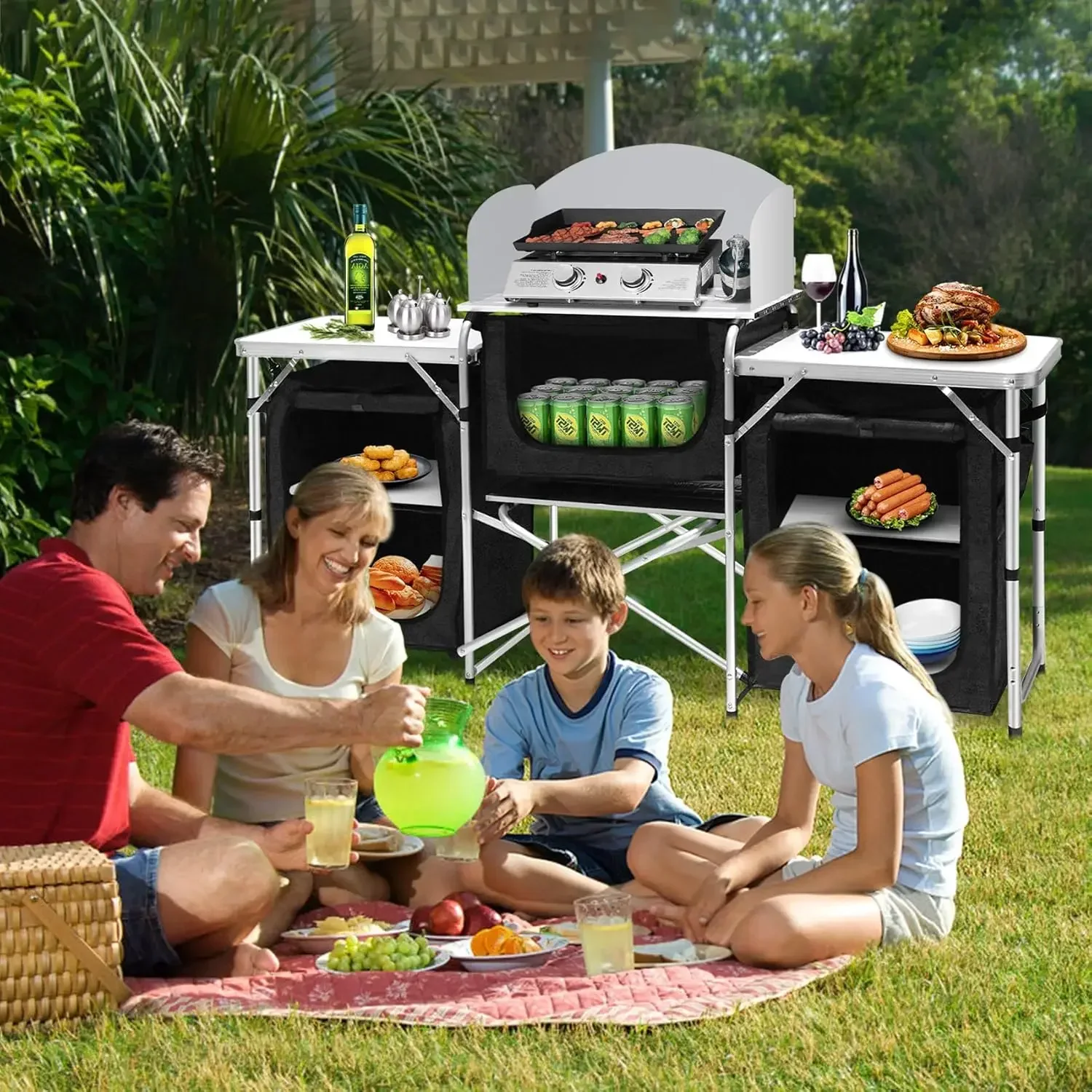 Customizable-Camping Kitchen T – обзор и цена Camping Cooking Table With Storage