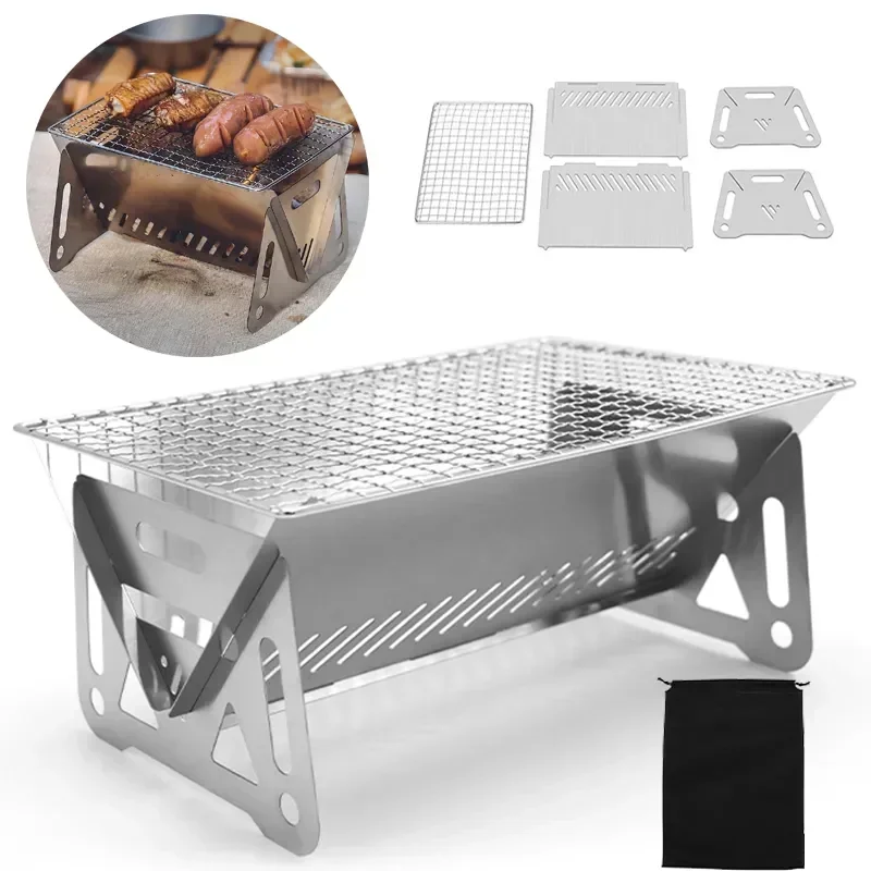 Portable Folding Barbecue Gril – обзор и цена Camping Cooking Open Fire